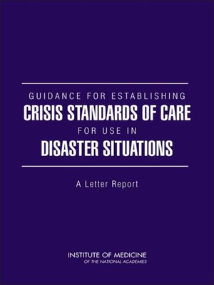 cover image of Guidance for Establishing Crisis Standards of Care for Use in Disaster Situations